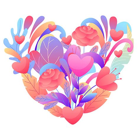 Happy Valentine's Day on Behance Romantic Backgrounds, Invitation Illustration, Valentine's Day Illustration, Valentines Illustration, Heart Artwork, Decorative Plants, Naive Illustration, Valentine Images, Romantic Background