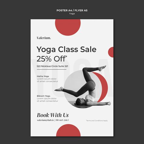 Class Poster Design, Free Psd Poster, Class Poster, Desain Editorial, Yoga Lessons, Yoga Poster, Dance Poster, Yoga Times, Folder Design