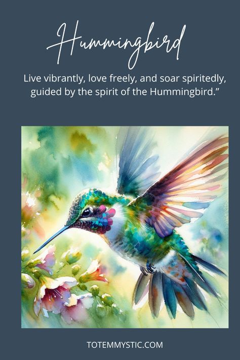 The hummingbird, a symbol of joy, agility, and vitality, brings lightness and energy. Let the hummingbird spirit elevate your spirit and zest for life. #spirit animal #spiritual meaning #totem #power animal Hummingbird Spirit Animal, Hummingbird Spiritual Meaning, Hummingbird Meaning, Hummingbird Symbolism, Totem Animals, Animal Spirit Guides, Zest For Life, Animal Guides, Against All Odds