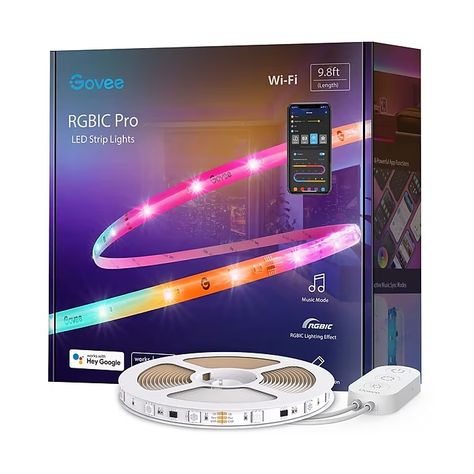 Get Govee RGBIC Multicolor LED Strip Lights (H619ZAD1) fast at Staples. Free next-Day shipping. No order minimum. Fairy Lights Room, Led Curtain, Led Color Changing Lights, Led Fairy Lights, Led Strip Lights, Led Stripes, Led Strip Light, Strip Lights, Light Music