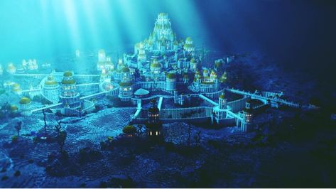 Modern-day Atlantis: Mind-blowing underwater cities Underwater Castle, Lost City Of Atlantis, Sunken City, Underwater City, Under The Water, Gato Anime, Color Script, Les Continents, Fantasy City