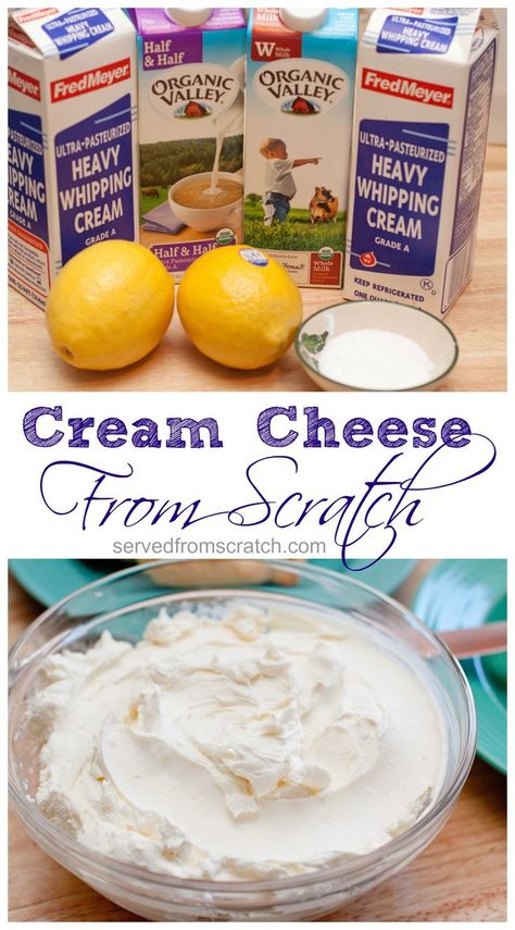 How To Make Cream Cheese, Diy Cream Cheese, Cheese Recipes Homemade, Cheese Making Recipes, Make Cream Cheese, Homemade Condiments, Cheese Making, Homemade Butter, Homemade Cheese