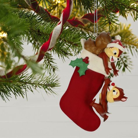 Disney Chip And Dale, Disney Tree, Hallmark Disney Ornaments, Disney Chip, Almost Christmas, Disney Christmas Ornaments, Plastic Christmas Tree, Ornaments Personalized, Hallmark Christmas Ornaments