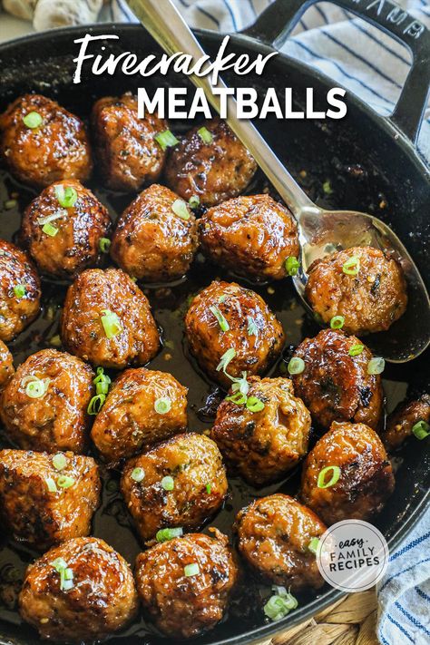 Firecracker Chicken Meatballs, Ground Chicken Recipe, Favorite Chicken Recipes, Ground Chicken Meatballs, Firecracker Chicken, Sticky Sauce, Viral Recipes, Chicken Meatball Recipes, Favorite Recipes Chicken