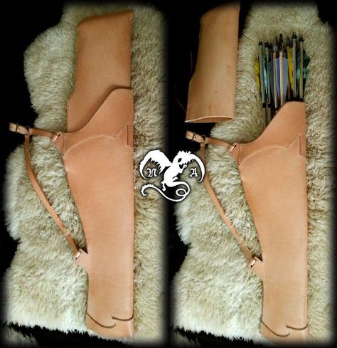 Diy Leather Quiver, Bow Tattoo Designs, Archery Quiver, Leather Quiver, Archery Accessories, Trendy Bows, Bow Tattoo, Traditional Archery, Leather Diy Crafts