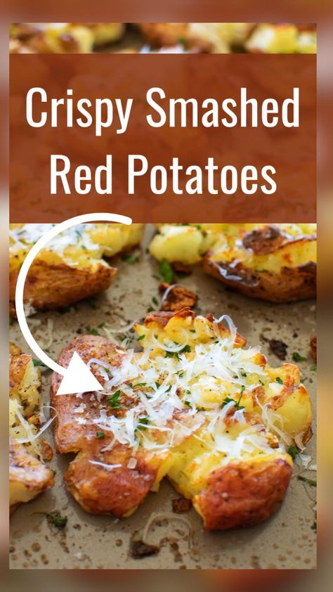 25min · 8 servings

 

INGREDIENTS
 • red potatoes 
 • Butter
 • olive oil
 • salt 
 • pepper Smashed Red Potatoes, Crispy Smashed Potatoes, Smashed Potatoes, Red Potatoes, Oven Baked, Salt Pepper, Easy Recipe, Appetizer, Olive Oil