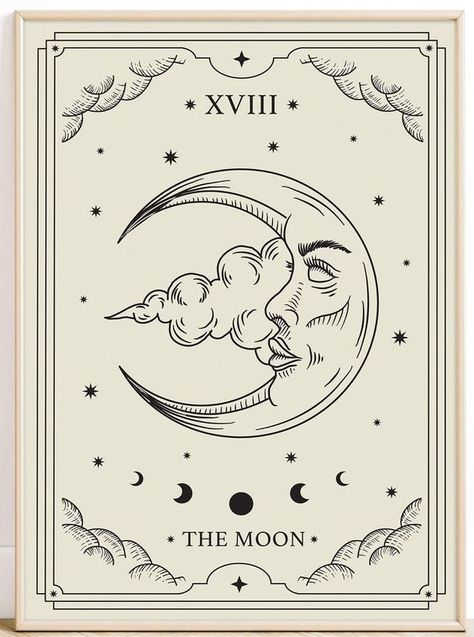 The Alchemist's Cosmic Revelation | #tarot #tarotreadersofinstagram #tarotreader #tarotreading Astrology Posters, Tarot Card Poster, Sun And Moon Tarot, Celestial Decor, The Moon Tarot Card, Moon Astrology, The Moon Tarot, Boho Prints, Card Poster