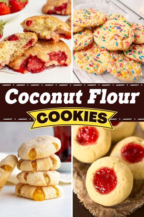 Low carb and packed with fiber, these coconut flour cookies are almost healthy! That said, they're just as decadent and sweet as any cookie out there. Low Oxalate Dessert Recipes, Low Carb Coconut Cookies, Coconut Flour Christmas Cookies, Coconut Flour Cookies Recipes, Coconut Cookies Recipes Healthy, Low Oxalate Desserts, Coconut Flour Keto Cookies, Healthy Coconut Flour Recipes, Coconut Flour Dessert Recipes