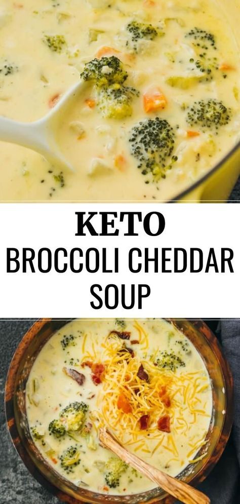 Easy Broccoli Cheddar Soup, Recipe For Broccoli, Broccoli Cheddar Soup Recipe, Soup Keto, Keto Diets, Cheddar Cheese Soup, Broccoli Cheddar Soup, Low Carb Soup, Cheddar Soup