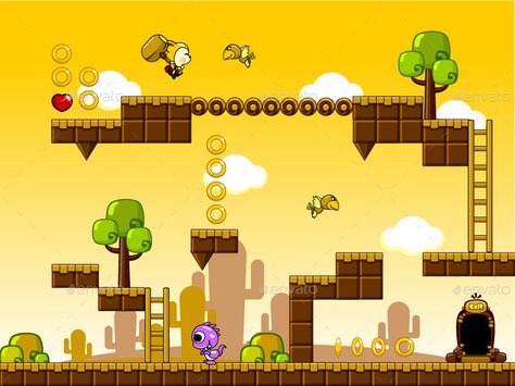 Platformer Game Kits 2d Platformer Level Design, Platformer Level Design, 2d Platformer, Platformer Game, Game Image, Game Level Design, Graphic Assets, Game 2d, Level Design