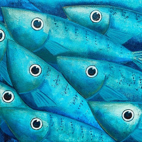 Abstract Fish Painting, Fish Eyes, Fish Artwork, Koi Art, Fish Painting, Fish Art, Ocean Art, Abstract Acrylic, Art Block