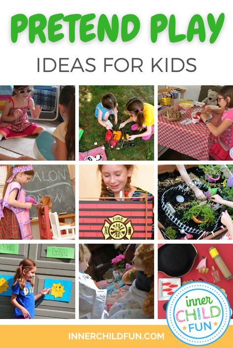 Ideas for Pretend Play- Creative Scenarios for Kids - Inner Child Fun Imagination Play Ideas For Kids, Imaginative Play Ideas, Play Ideas For Kids, Fantasy Play, Imaginary Play, Child Therapy, Kids Imagination, Creative Games, Beach Vacations