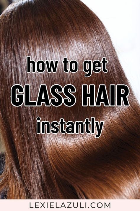 how to use an at home clear hair gloss treatment to get liquid hair that's super silky shiny and smooth How To Get Glossy Hair Naturally, Glass Hair Products, How To Get Glossy Hair, Products For Shiny Hair, Glossing Hair, Get Shiny Hair, Super Shiny Hair, Vs Hair, Hair Glaze