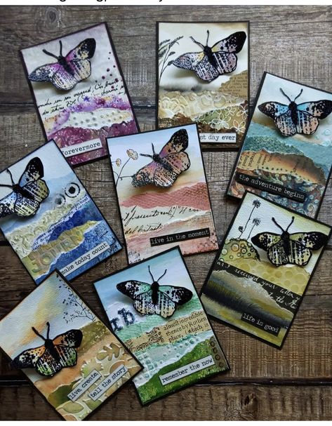 Mixed Media Atc Cards, Atc Cards Ideas Inspiration, Atc Cards Ideas, Scrapbook Pockets, Trading Card Ideas, Collage Fodder, Vintage Journals, Mini Art Journal, Mixed Media Art Techniques