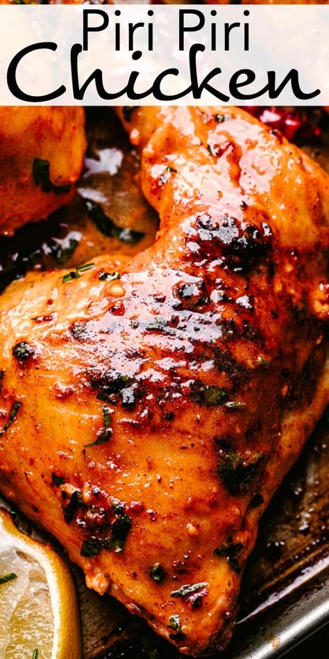 Nandos Chicken Recipe, Chicken Leg Recipes Oven, Portuguese Chicken Recipes, Chicken Legs In The Oven, Piri Piri Chicken Recipe, Diethood Recipes, Chicken Legs Recipes, Chicken Quarter Recipes, Nando's Chicken