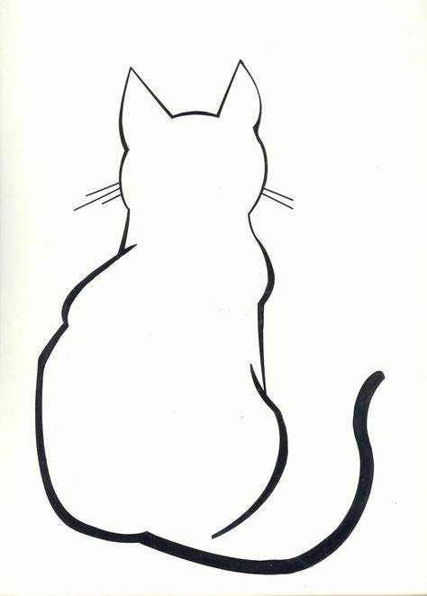 Cat Outline Tattoo | DIY: Cat Silhouette Pillow Cases Minimalist Cat Tattoo, Cat Outline Tattoo, Modern Art Diy, Cat Outline, Cat Language, Tattoo Cat, Diy Tattoo, Diy Cat, Cat Silhouette