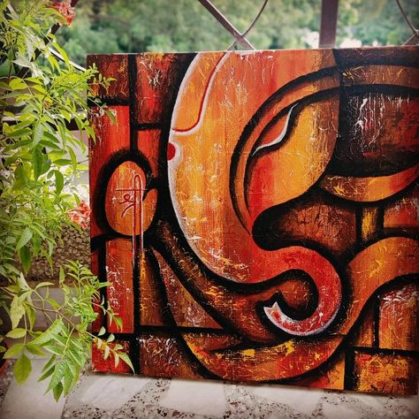 Ganapathi Abstract Painting, Lord Ganesha Abstract Paintings, Ganapathi Canvas Painting, Ganapati Canvas Painting, Ganpati Canvas Painting Abstract, Lord Krishna Paintings Abstract, Ganpati Abstract Painting, Abstract God Painting, Simple Buddha Painting