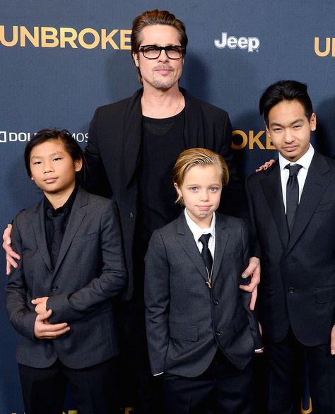 Brad Pitt and sons Brad Pitt Children, Brad Pitt Kids, Brad Pitt And Angelina Jolie, Healthy Man, Sibling Relationships, Jolie Pitt, Dad Day, One Job, Hollywood Life