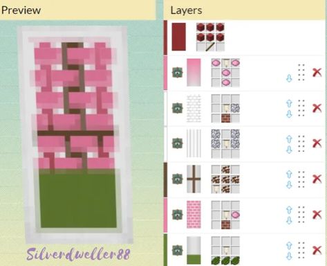 Cherry Blossom Banner Minecraft, Minecraft Japanese Banner, Cherry Blossom Banner, Minecraft Halloween Ideas, Computer Minecraft, Minecraft Banner Patterns, Minecraft Creative, Banner Patterns, Minecraft Halloween