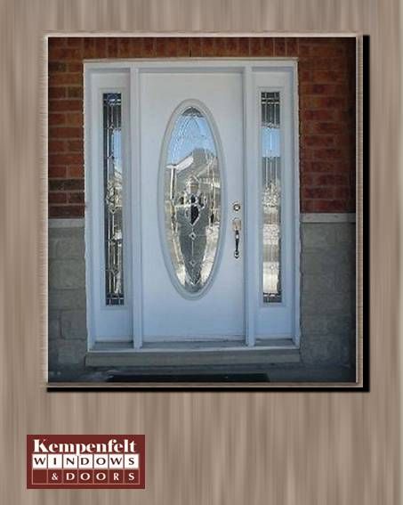 Doors - Single Door with Double Sidelights, Oval Glass Glass Exterior Door, Home Improvement Hacks, Entry Door Designs, Glass Exterior, Exterior Doors With Glass, Double Door Design, Door Glass Design, Door Inspiration, Exterior Front Doors