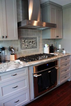 Cooktop With Oven Underneath Design Ideas, Pictures, Remodel and Decor Under Counter Oven, Kitchen Stove Design, Modern Kitchen Stoves, Counter Oven, Farmhouse Kitchen Remodel, Kitchen Cabinet Styles, Kitchen Stove, Kitchen Plans, Marble Granite