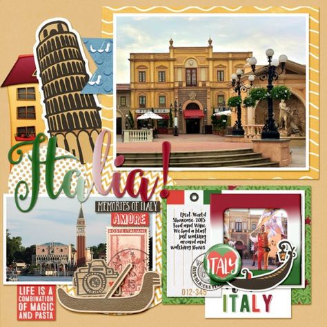 Italy Scrapbook Ideas, Italy Scrapbook Layouts, Scrapbooking Layouts Travel Italy, Trevi Fountain Scrapbook Layouts, Europe Scrapbook Layouts, London Scrapbook, Italy Scrapbook, Europe Scrapbook, Italy Scrapbooking