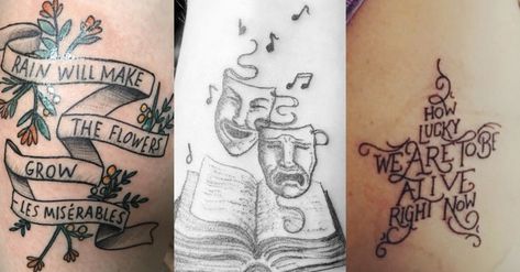 Broadway Tattoos, Theatre Tattoo, Themed Tattoos, Light Tattoo, Next To Normal, C Tattoo, Theme Tattoo, Red Tattoos, Dear Evan Hansen