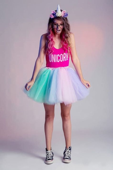 Halloween Unicorn, Unicorn Outfit, Unicorn Makeup, Hallowen Costume, Unicorn Halloween, Unicorn Costume, Trendy Halloween Costumes, Homemade Costumes, Halloween Costumes For Teens