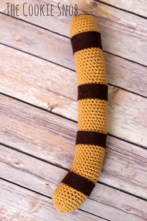 Tiger Tail (Free Crochet Pattern) Diy Tiger Tail How To Make, How To Crochet A Curly Tail, Crochet Long Tail Hat Pattern Free, Crochet Tiger Paw Pattern Free, Crochet Tail Pattern, Cat Tail Crochet Pattern, Crochet Cat Tail For Costume, Cat Tail Costume, Tail Pattern