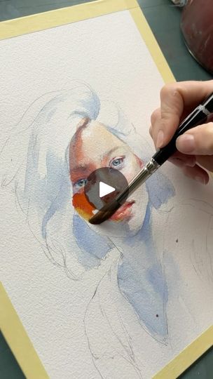 Watercolour Lessons, Watercolour Portrait, Life Sketch, Watercolor Gouache, Painting Reference, Watercolor Lessons, Celebrity Caricatures, Portrait Design, Watercolor Portrait