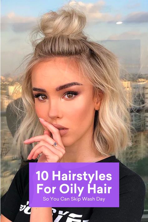 Looking to rock your fave hairstyles with oily hair? We've rounded up 10 hairstyles for oily hair that'll disguise roots amidst any stage of oiliness. Just please put down the shampoo. Ashy Blonde Balayage, Facial For Oily Skin, Beauty Desk, Neutral Blonde, Ashy Blonde, Luxy Hair, Blonde With Pink, Marc Jacobs Beauty, Peinados Recogidos