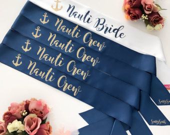 Nautical Theme Bachelorette Party, Bride Theme, Nauti Bride, Nautical Bachelorette Party, Nautical Bachelorette, Nautical Bridal Showers, Bachelorette Sash, Bridesmaid Sash, Awesome Bachelorette Party