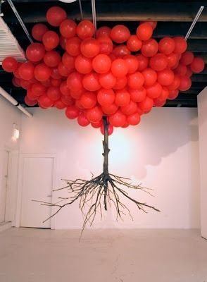 :TBD: 05/11/11 Creative Installation, Top Reference, Balloon Tree, Original Modern Art, Balloon Installation, Small Wall Art, Artistic Installation, Art Minimaliste, Abstract Decor