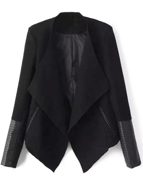 Up to 68% OFF! Faux Leather Panel Asymmetric Draped Jacket. #Zaful #coats Zaful,zaful outfits, zaful sweaters, fashion, style, tops, outfits, blouses, sweatshirts, hoodies, hoodies outfit , jackets, coats, cardigan, sweater, cute sweatshirts, floral hoodie, cropped hoodies, fall, winter, winter outfits, winter fashion, fall fashion, fall outfits, christmas, ugly, ugly christmas, thanksgiving, gift, christmas hoodies, black friday, cyber monday @zaful Extra 10% OFF Code:ZF2017 Draped Jacket, Jacket Store, Look Office, Leather Panel, Drape Jacket, Asymmetric Jacket, Floral Hoodie, Outwear Coat, Women Jackets