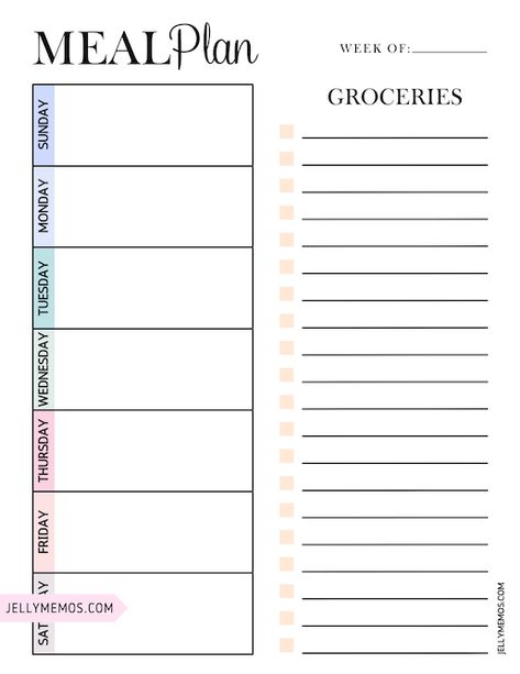 Free weekly menu planner printable for home management, life planners, meal prepping! More colors Weekly Meal Plan With Grocery List Free Printable, Weekly Meal Planner With Grocery List, Printable Meal Planner Weekly Free Pdf, Meal Plan List Printable, Weekly Menu Template Free Printables, Weekly Meal Planner Template Free, Meal Prep Binder, Meal Planner Goodnotes Free, Digital Meal Planner Template Free