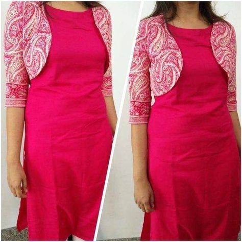 10 Styles Of Kurtis For Office Wear - LiVA has listed a few trendy clothes that are suitable for the office, which you can add to your wardrobe. Read now! Salwar Neck Designs, Churidar Neck Designs, Churidar Designs, Simple Kurta Designs, Designer Kurti Patterns, Simple Kurti Designs, Salwar Designs, Gaun Fashion, Kurti Designs Latest