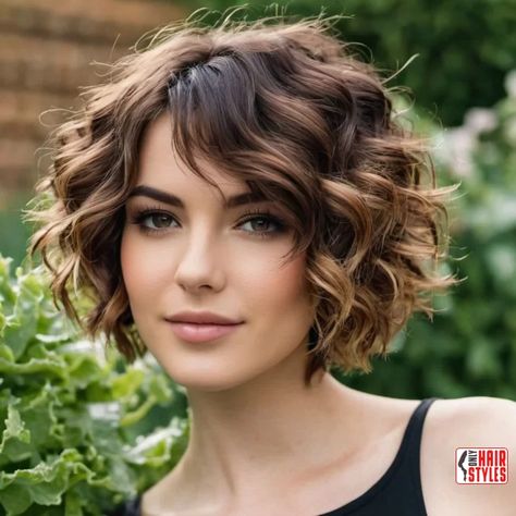 Short Bobs For Thick Wavy Hair, Wavy Cropped Hair, Shag Haircut For Wavy Hair, Wavy Bobs Hairstyles, Highlights Short Curly Hair, Short Thick Curly Haircuts, Short Naturally Wavy Hair, Natural Curly Short Hair, Short Curly Hair Color Ideas