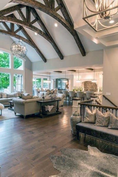 Vaulted Ceiling Ideas, Country Living Room Design, Vaulted Ceiling Living Room, Popular Interior Design, Faux Wood Beams, French Country Living Room, Friday Favorites, French Home Decor, Living Room Ceiling