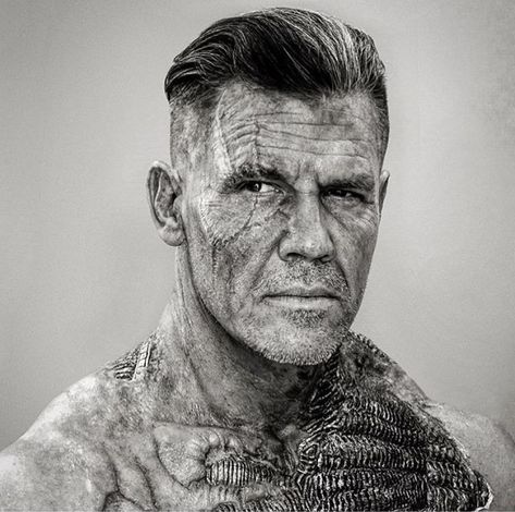 Viking Hairstyle, Marvel Mutants, Hairstyle Drawing, Cable Marvel, Deadpool Marvel, Deadpool 2, Josh Brolin, Beard Tattoo, Cyberpunk Character