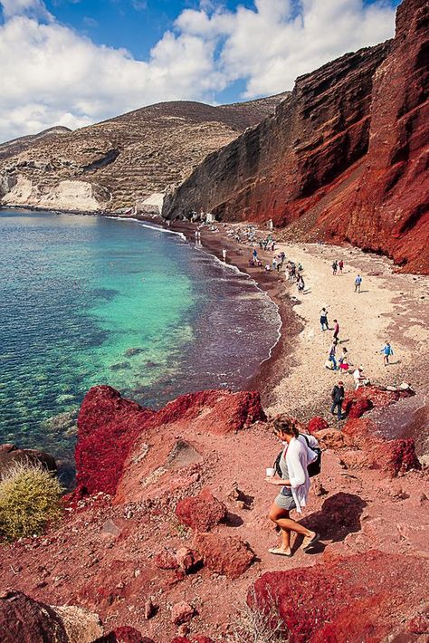 My Dream Vacation Place – Sidraa Mushtaq Red Beach Santorini, Grecia Santorini, Santorini Grecia, Red Beach, Voyage Europe, Santorini Greece, San Sebastian, Greece Travel, Macedonia