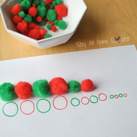 15+ Christmas Math Activities for Preschoolers - Stay At Home Educator Christmas Math Activities Preschool, Preschool Measurement, Math Activities For Preschoolers, Preschool Math Centers, Christmas Activities For Toddlers, Christmas Math Activities, Early Childhood Special Education, Circle Time Activities, Homeschool Preschool Activities