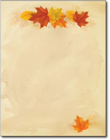 Simple Fall Leaves Stationery Paper Autumn Bookmark, Project Cover, Leaves Border, Project Cover Page, Bond Paper Design, Desktop Publishing, Autumn Paper, Drawing Sheet, Leaf Border