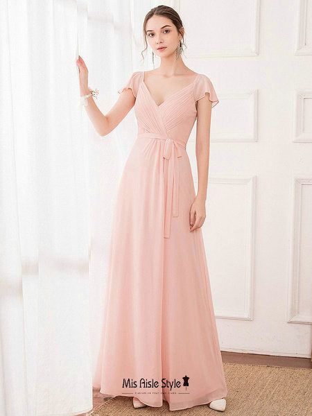 Dusty Pink Bridesmaid, Boho Wedding Guest Dress, Boho Wedding Guest, Dusty Pink Bridesmaid Dresses, Chic Bridesmaid Dresses, Dress With Ruffle Sleeves, Pink Bridesmaid Dress, Beautiful Bridesmaid Dresses, Dress Women Elegant