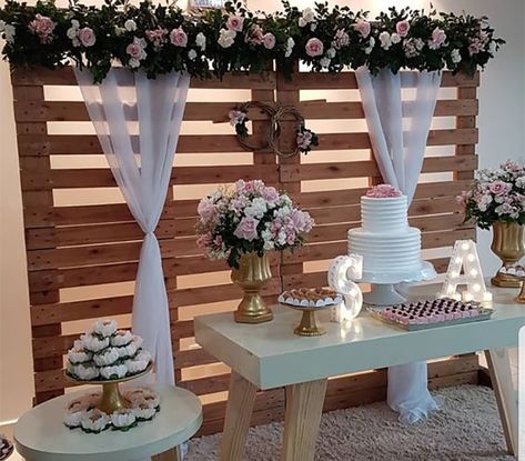 Decoración Estilo Vintage para Fiesta - decoracion para fiestas Outdoor Wedding Decorations, Wedding Stage, Backdrop Decorations, Wedding Deco, Diy Wedding Decorations, Bridal Shower Decorations, Backyard Wedding, Wedding Backdrop, Shower Decorations