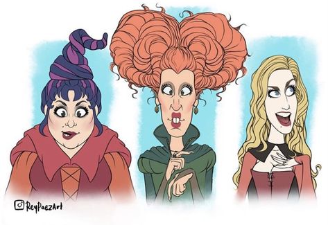 The Sanderson Sisters Drawing, Hocus Pocus Art Drawing, Hocus Pocus Sketch, Hocus Pocus Drawing, Hocus Pocus Cartoon Art, Sanderson Sisters Illustration, Hocus Pocus Characters, Halloween Pokemon, Hocus Pocus Decorations