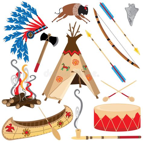 Indian Objects, Indian Clipart, Teepee Pattern, Indian Project, Indian Pictures, American Theme, Cardboard Art, American Icons, Native American Art