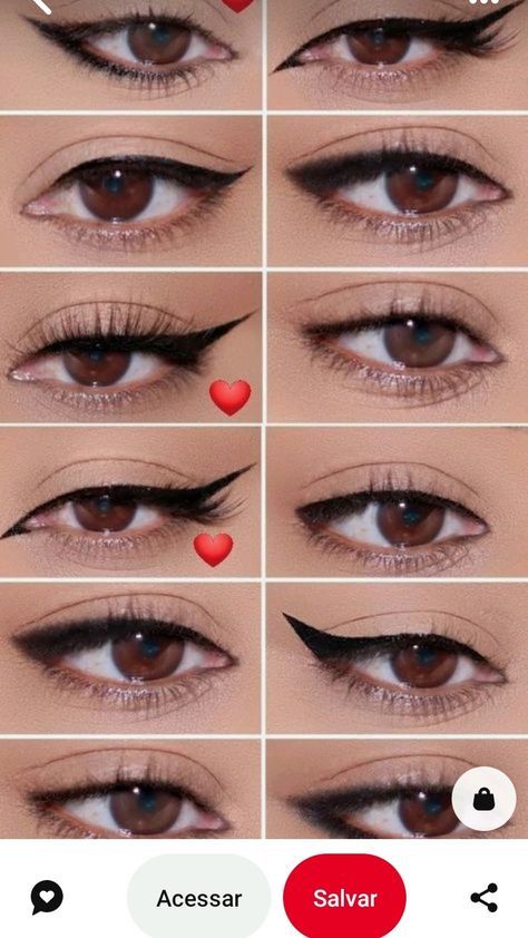 Makeup Korean Style, Smokey Eye Makeup Steps, Eyeliner Application, Learn Makeup, Beauty Makeup Tutorial, Perfect Eyeliner, Eyeliner Styles, Cool Makeup Looks, Eye Makeup Steps