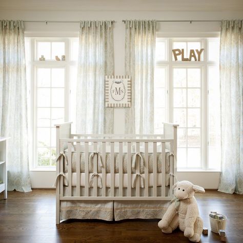 20df3650867f11bd056eb85405749085 Gender Neutral Nursery Inspiration, Gender Neutral Crib Bedding, Nursery Inspiration Neutral, Nursery Paint Colors, Traditional Nursery, Neutral Crib, Baby Room Neutral, Neutral Bedding, Unisex Nursery