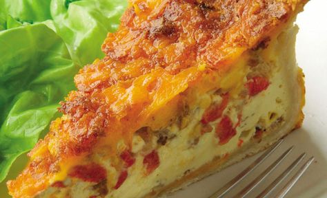 Quiche aux poivrons et chorizo WW, recette d'une savoureuse quiche légère, facile et simple à réaliser pour un repas léger ww. Quiche Chorizo, Savoury Pies, Leftover Dough, Mothers Day Breakfast, Quiche Recipes, Roasted Peppers, Dried Beans, Cake Pans, Weight Watchers