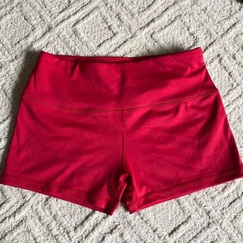 Red Gym Shorts, Red Spandex Shorts, Amazon Pants, Simple Trendy Outfits, Red Shorts, Cute Simple Outfits, Dream Clothes, Athletic Shorts, Cute Casual Outfits